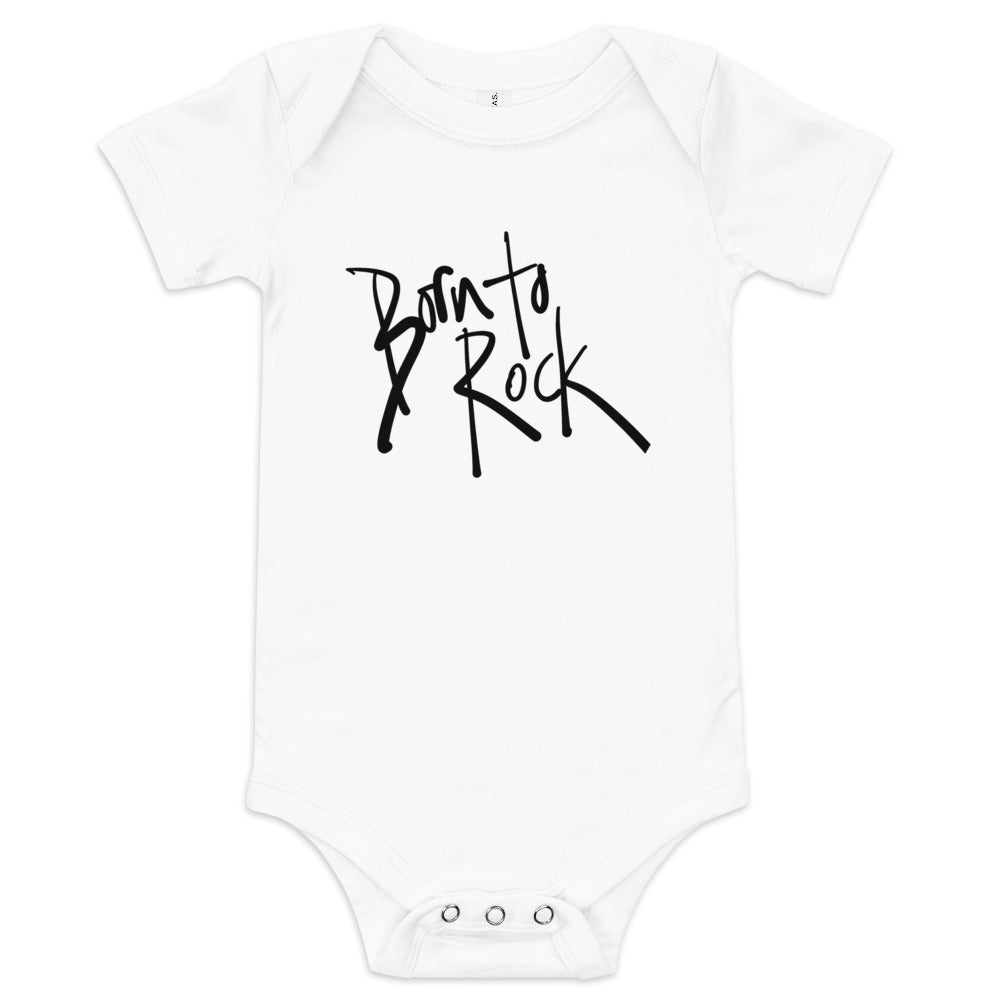 Baby Rock 'n roll onesie, rock and roll, unisex, cotton baby one piece, Rock 'n roll, short sleeve one piece white