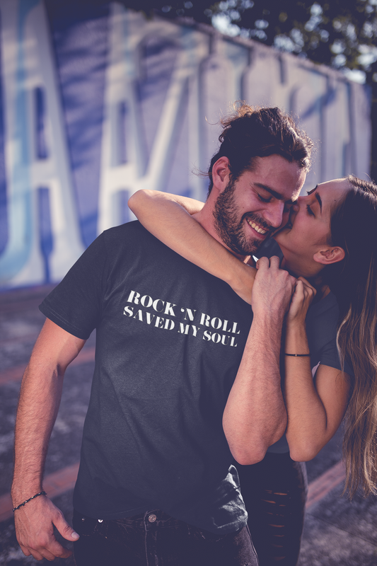 rock and roll saved my soul unisex organic tee